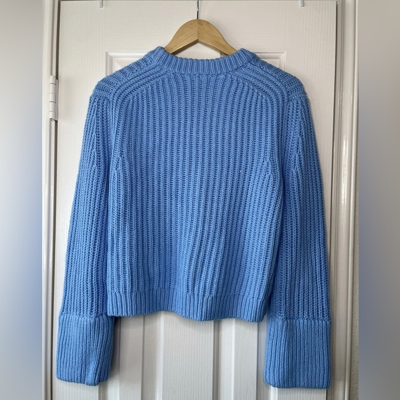 J. Crew Heritage Cotton Fisherman Sweater Pale Cerulean NWT - Picture 4 of 10